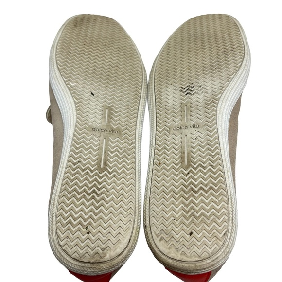 DOLCE VITA Genuine Leather Taupe Beige & Coral Flats Slip On Loafers Shoes sz 8. - Picture 15 of 16